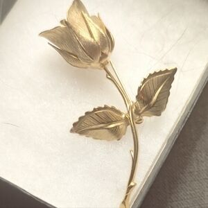 Gold Rose Brooch